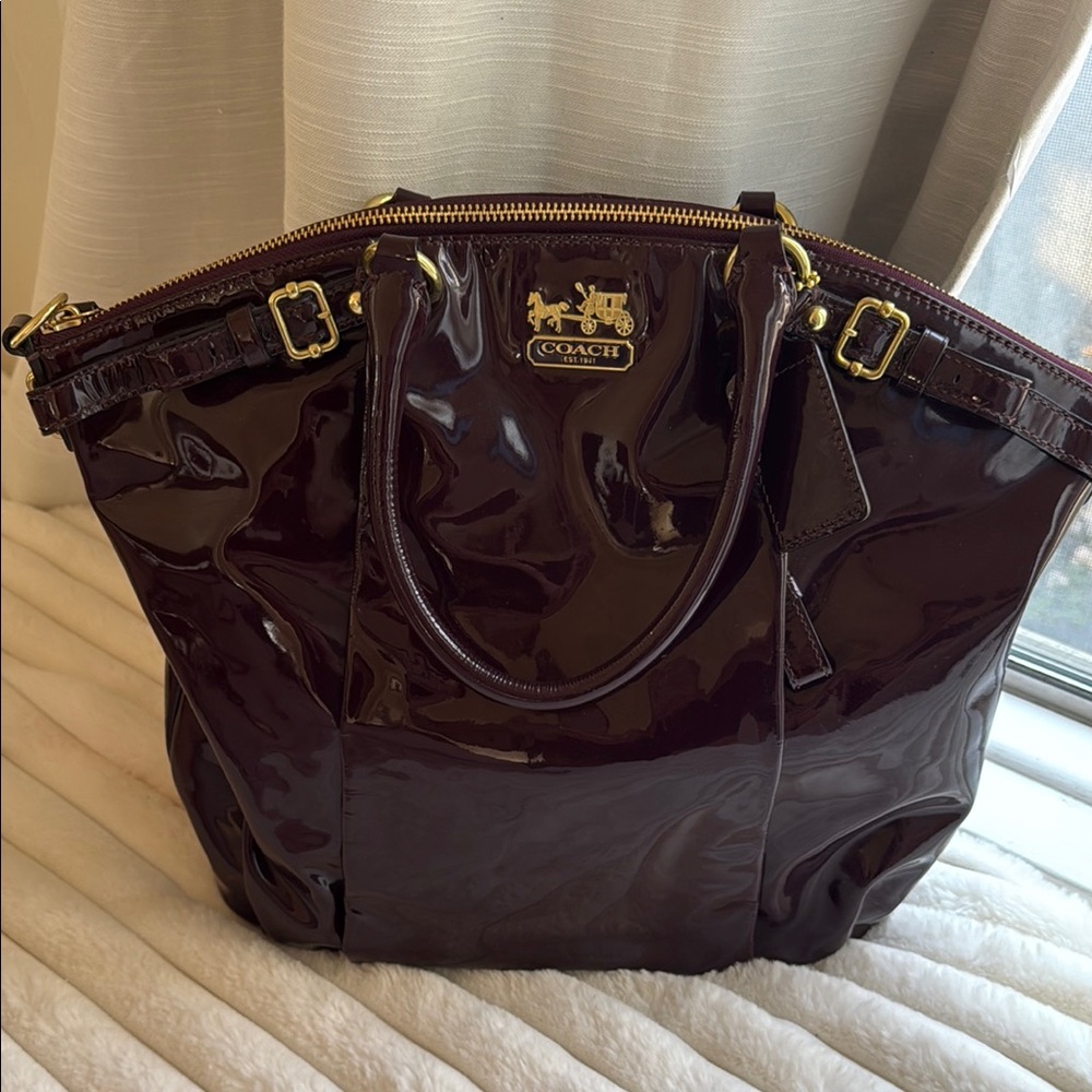 Coach Madison Patent Leather Lindsey Satchel